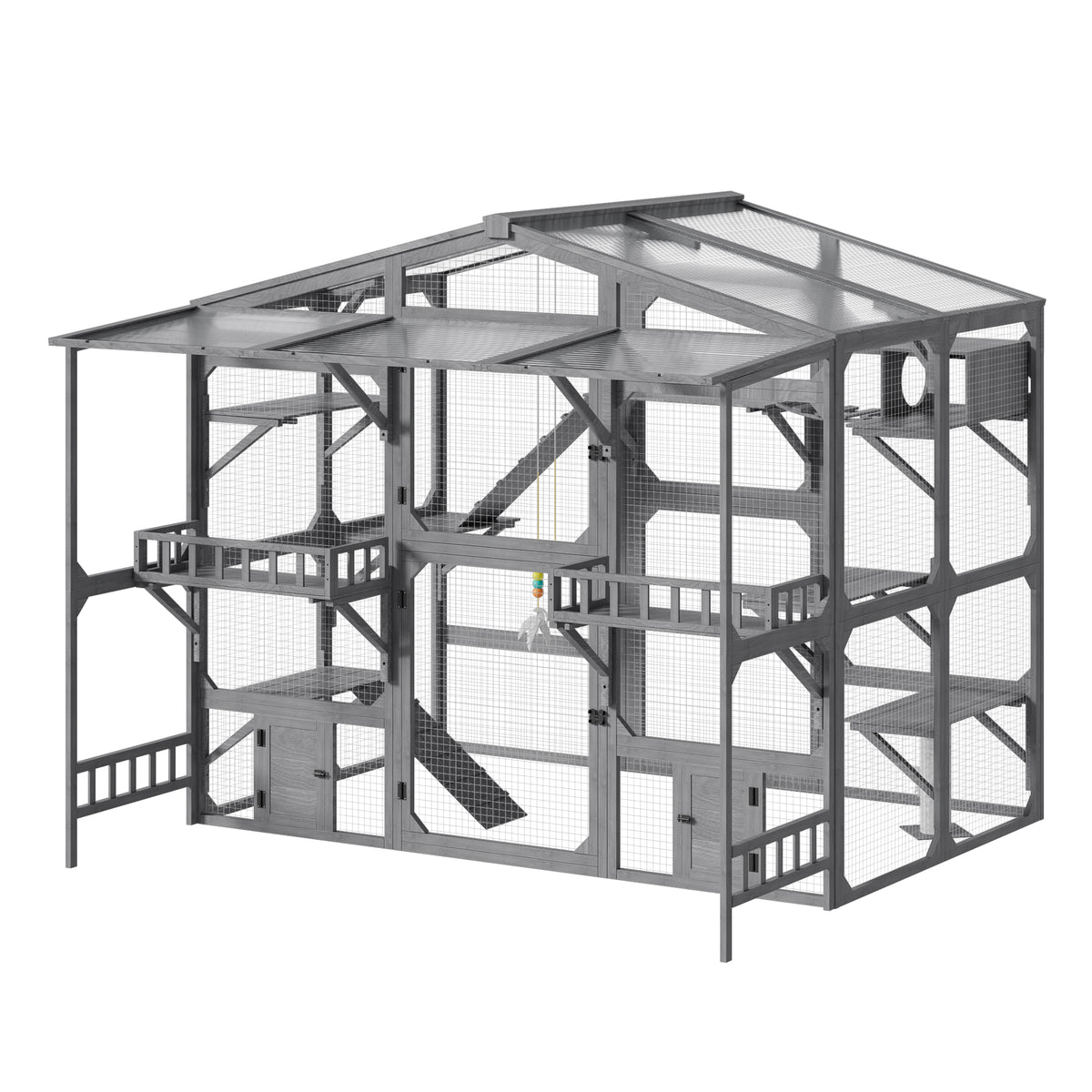 Large Outdoor Catio for Cats with Climbing Features – view 11