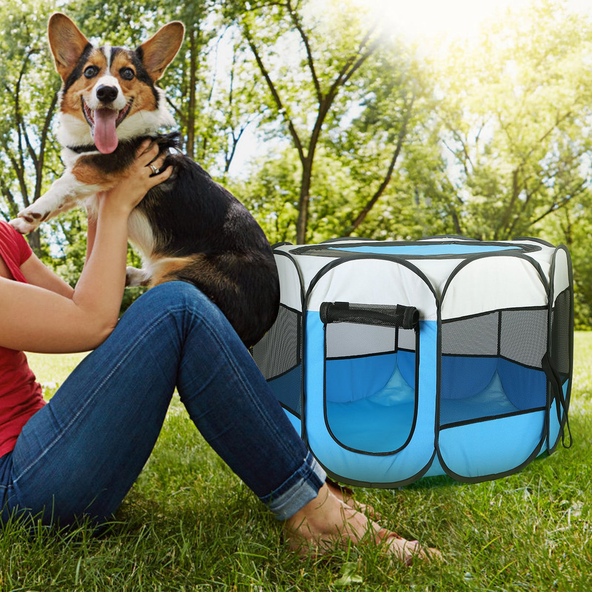 Portable Foldable Pet Tent Exercise Pen – view 12