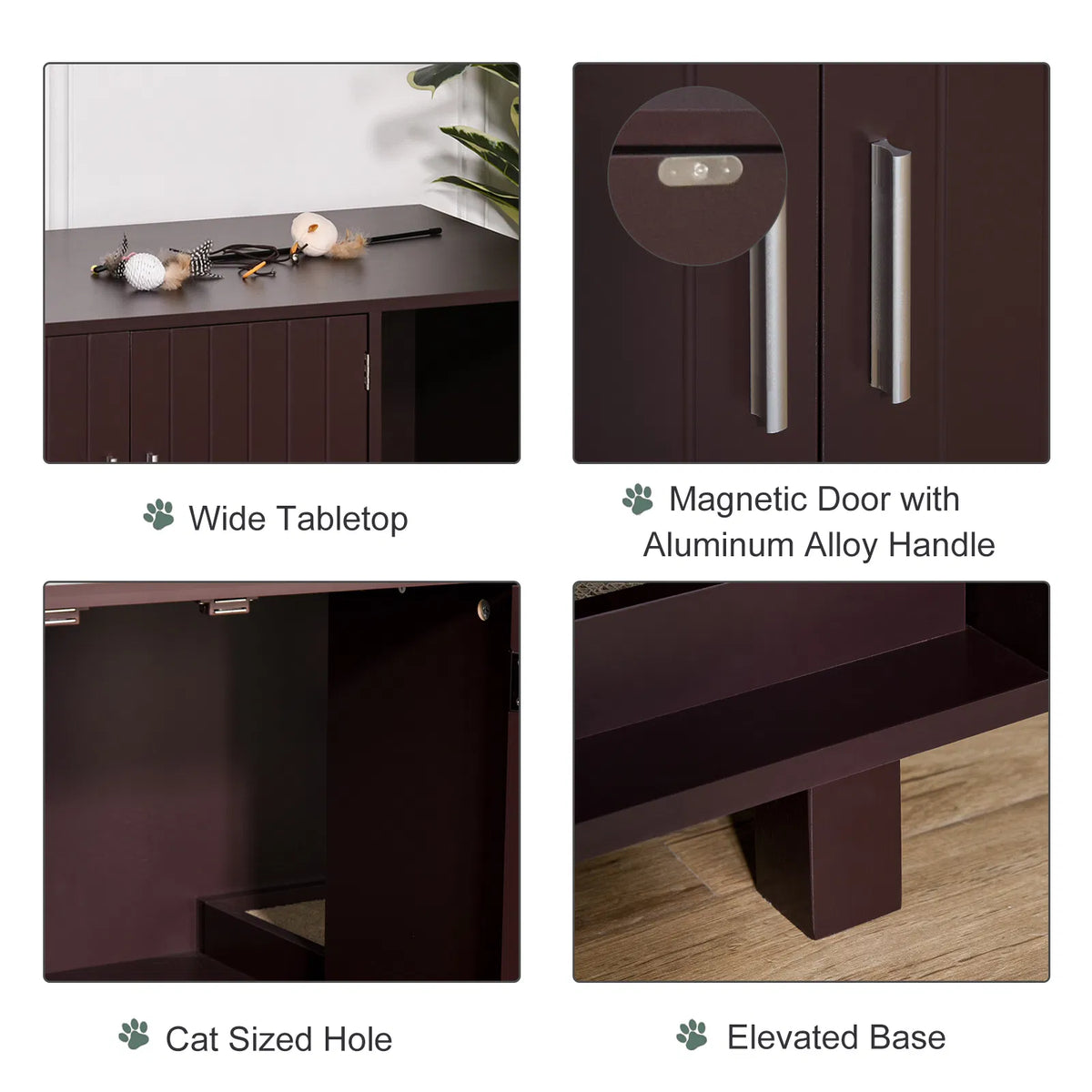Cat Litter Box Enclosure with Scratching Pad and Storage – view 7