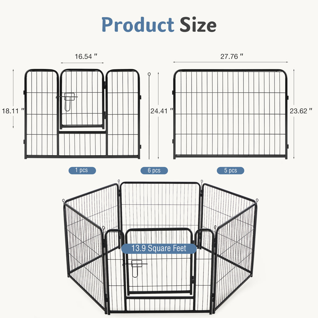 Foldable Metal Pet Fence with Door for Indoor and Outdoor Use – view 8