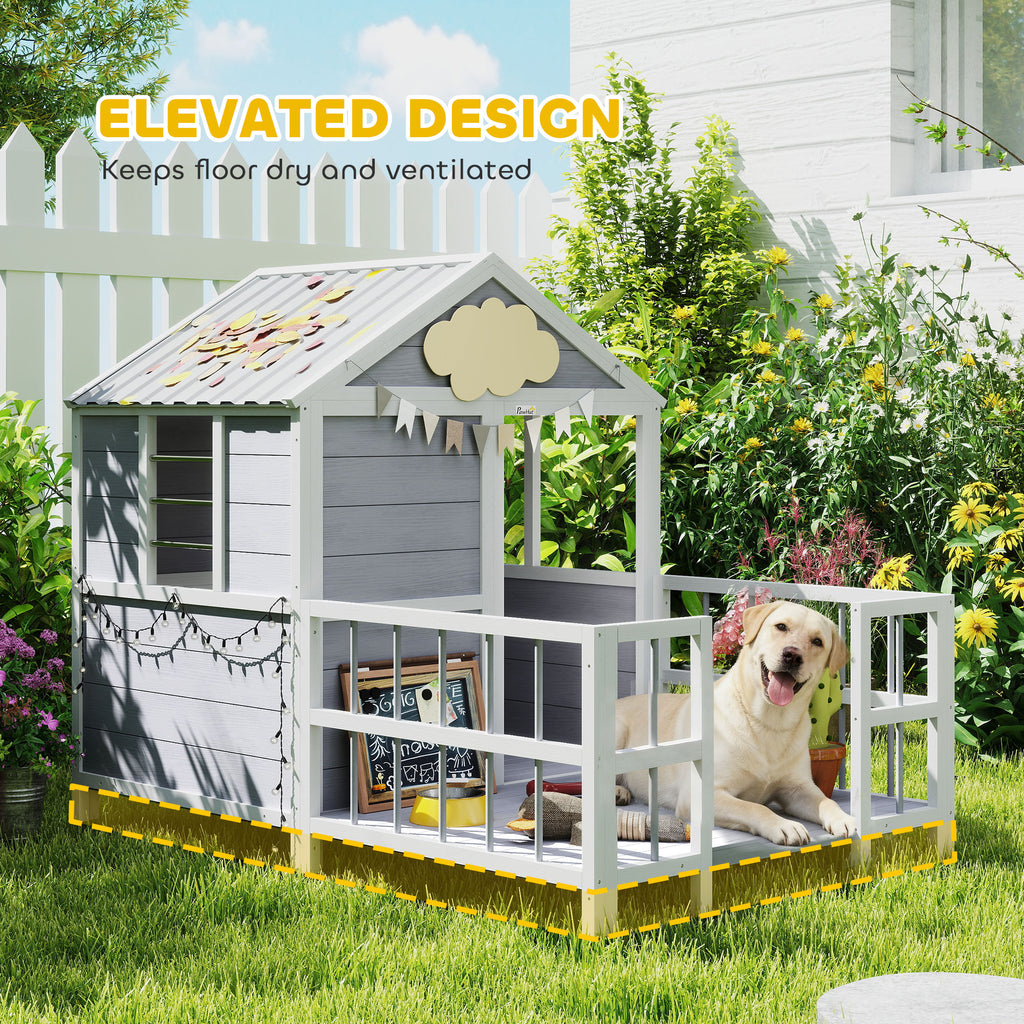 Wooden Dog House with Porch and Weatherproof Roof – view 9