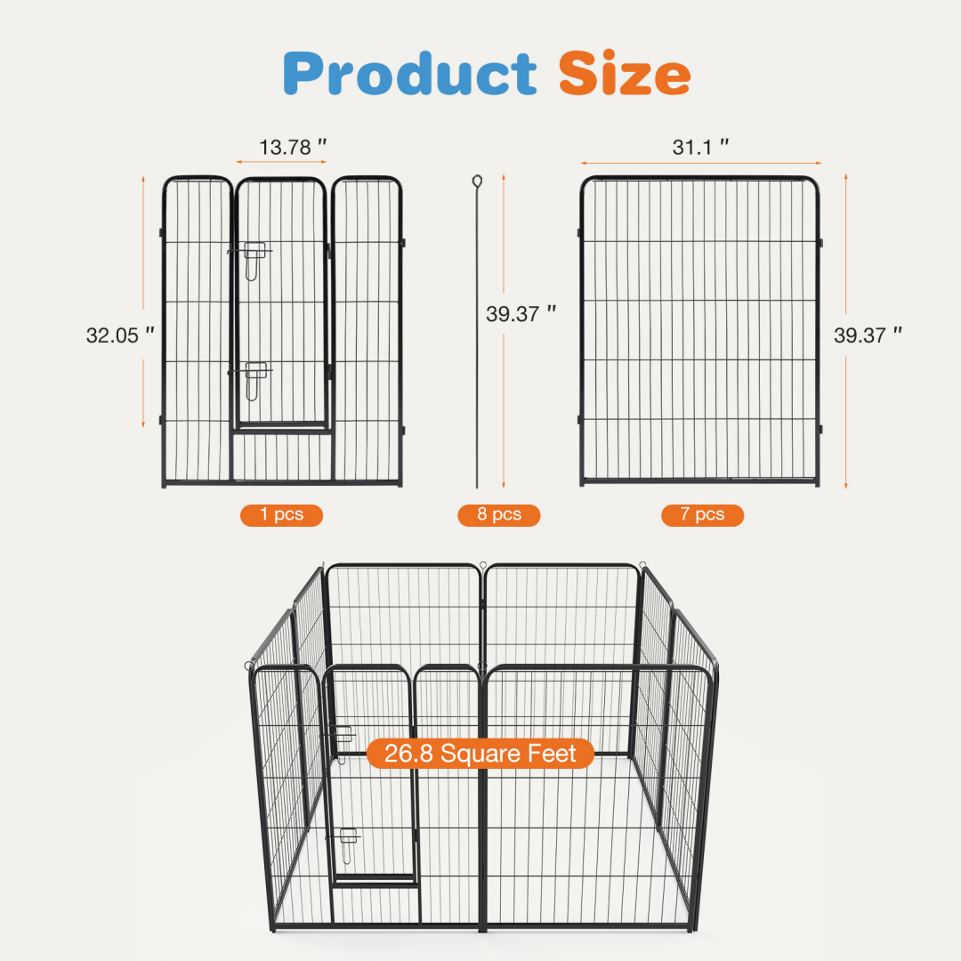 Metal Dog Playpen with Door for Secure Space – view 12