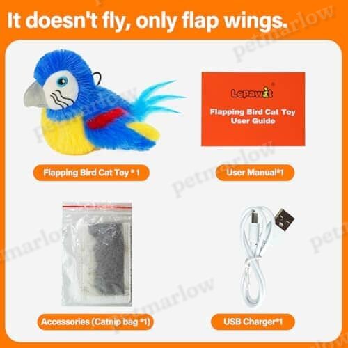Electric Simulated Chirping Bird Interactive Cat Toy with Flappy Wings – view 6