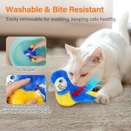 Electric Simulated Chirping Bird Interactive Cat Toy with Flappy Wings – view 8
