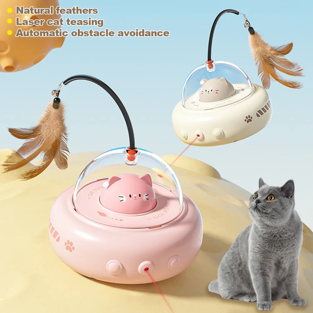 Electric UFO Cat Teaser Toy with Bell