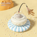 Electric UFO Cat Teaser Toy with Bell – Milk Coffee Color