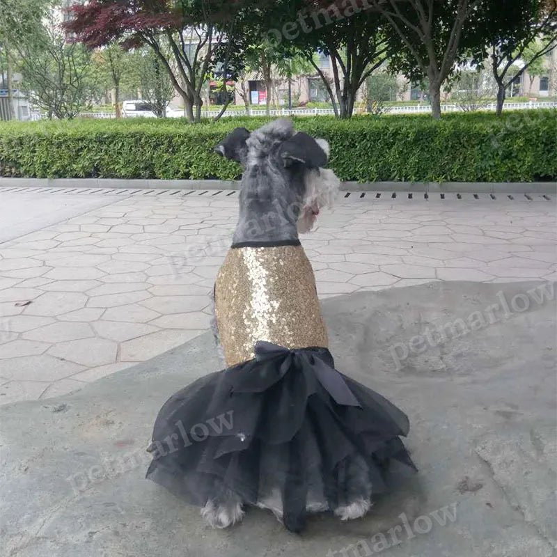 Elegant Dog Dress with Sequins and Tulle Skirt in 2 Colours – view 5