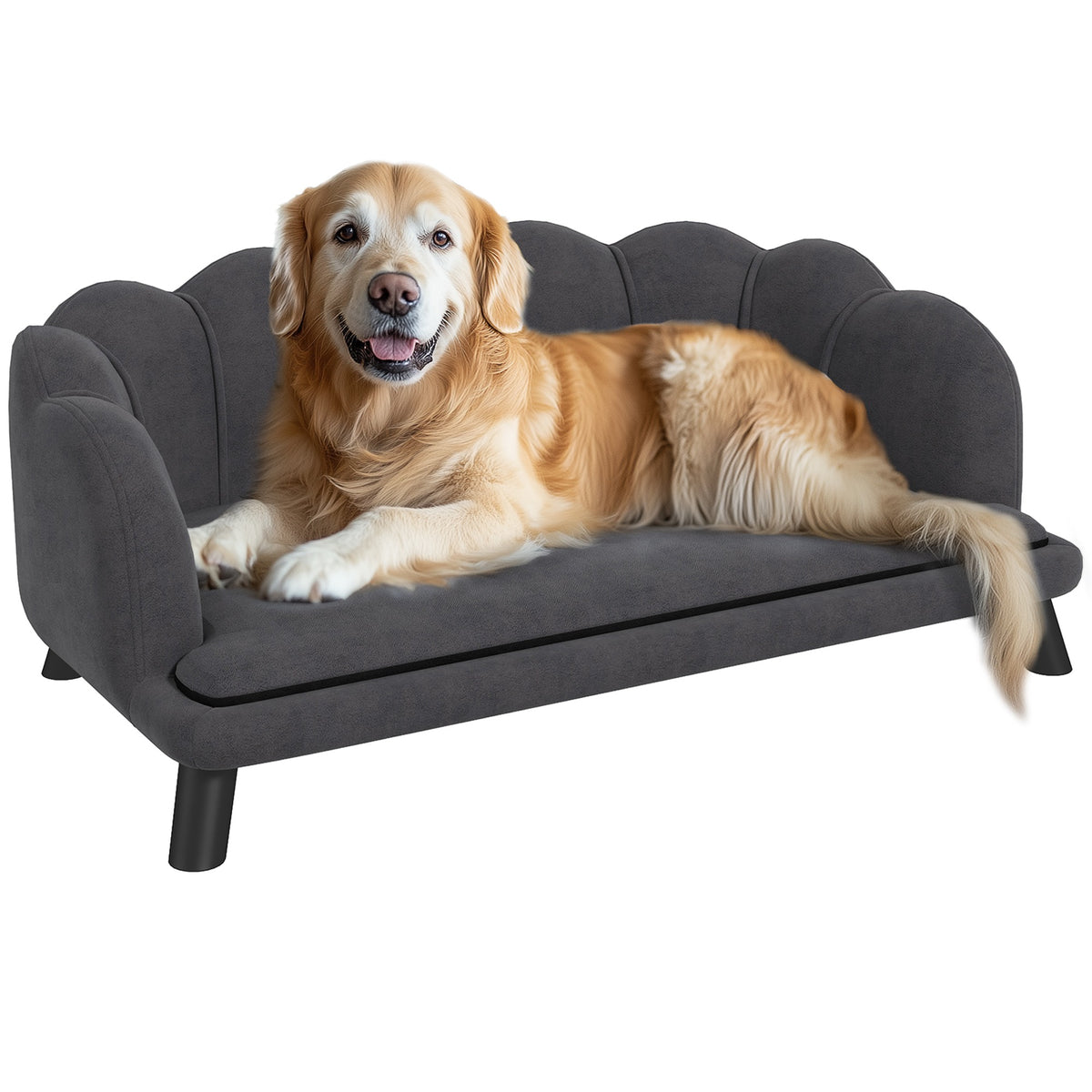 Elegant Pearl Design Pet Sofa for Medium and Large Dogs – Grey / 1010x620x275 mm