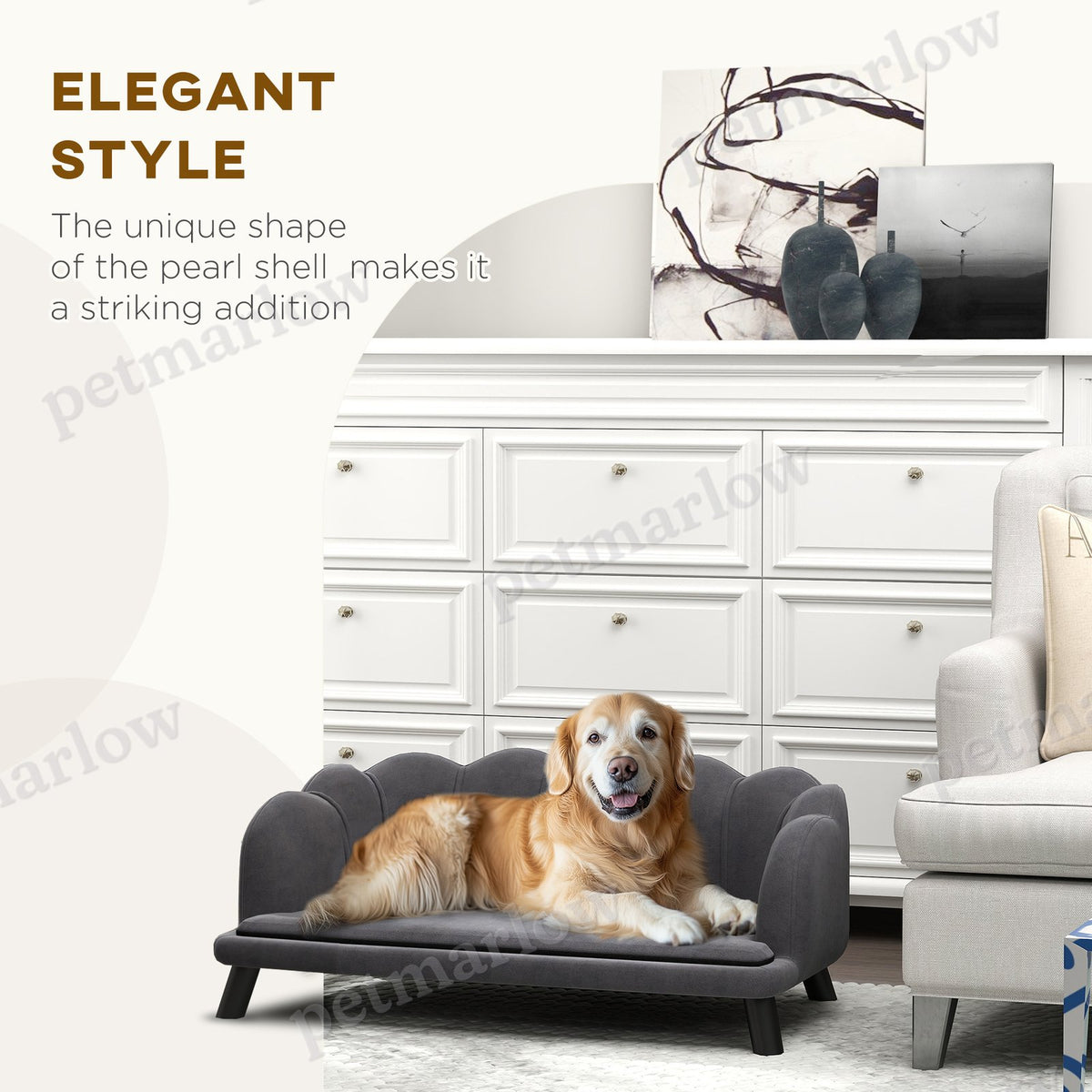 Elegant Pearl Design Pet Sofa for Medium and Large Dogs – view 3