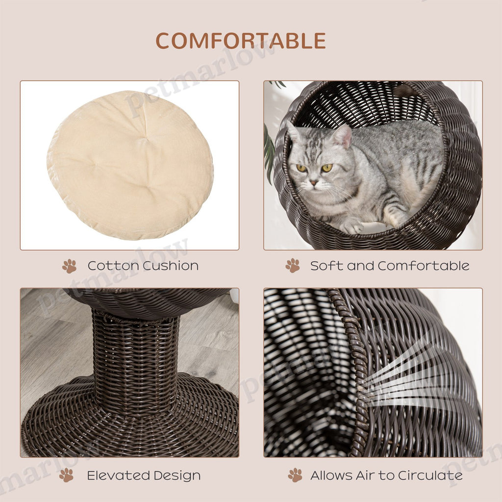 Elevated Cat Bed with Rotatable Pod for Cozy Naps – view 3