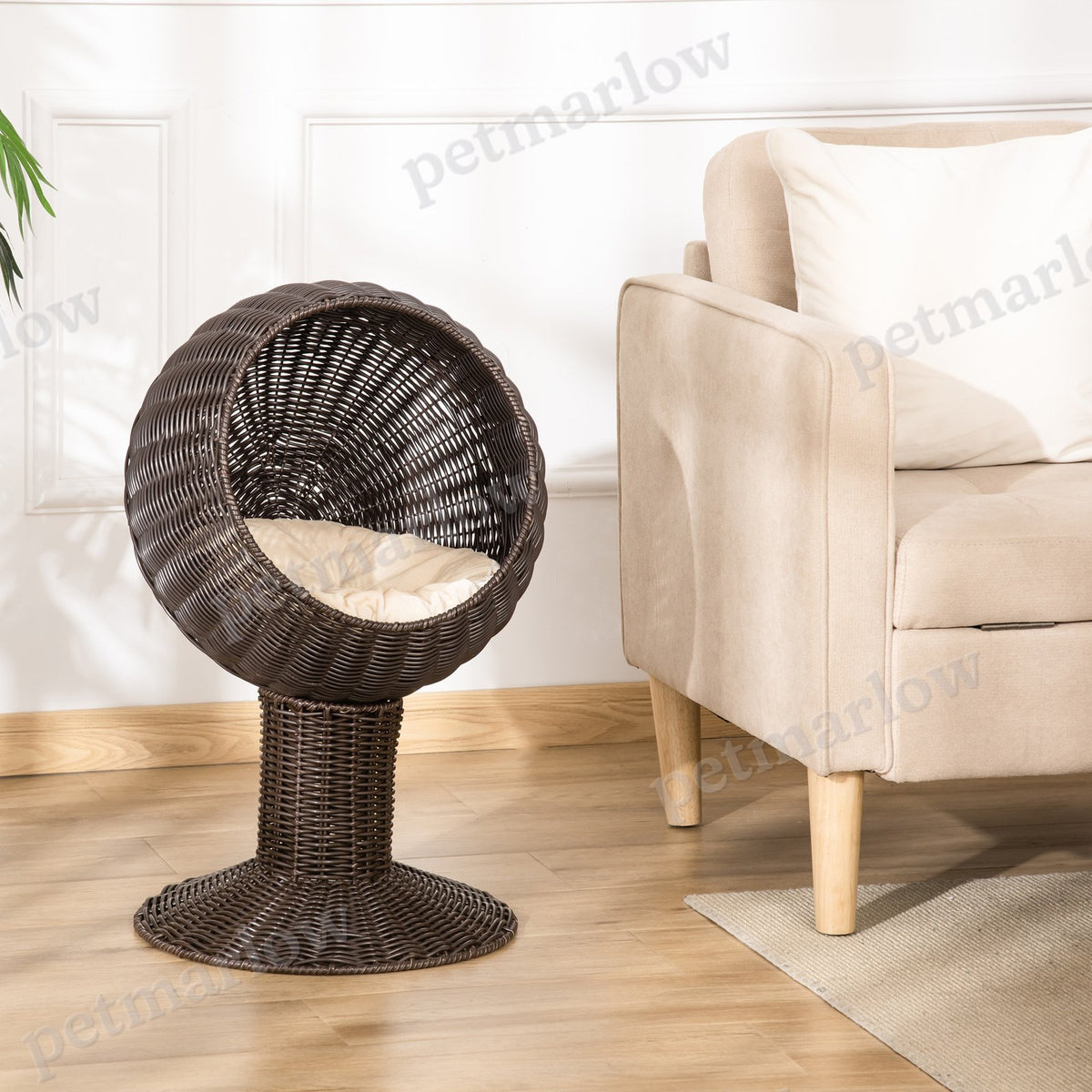 Elevated Cat Bed with Rotatable Pod for Cozy Naps – view 4