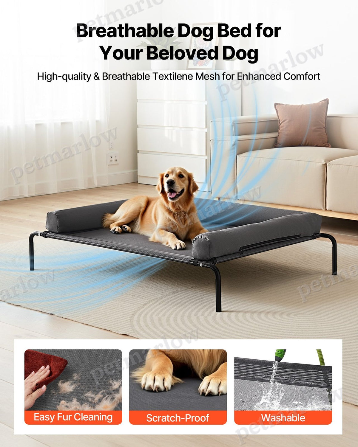Elevated Dog Bed for Large Dogs with Comfortable Pillow – view 3