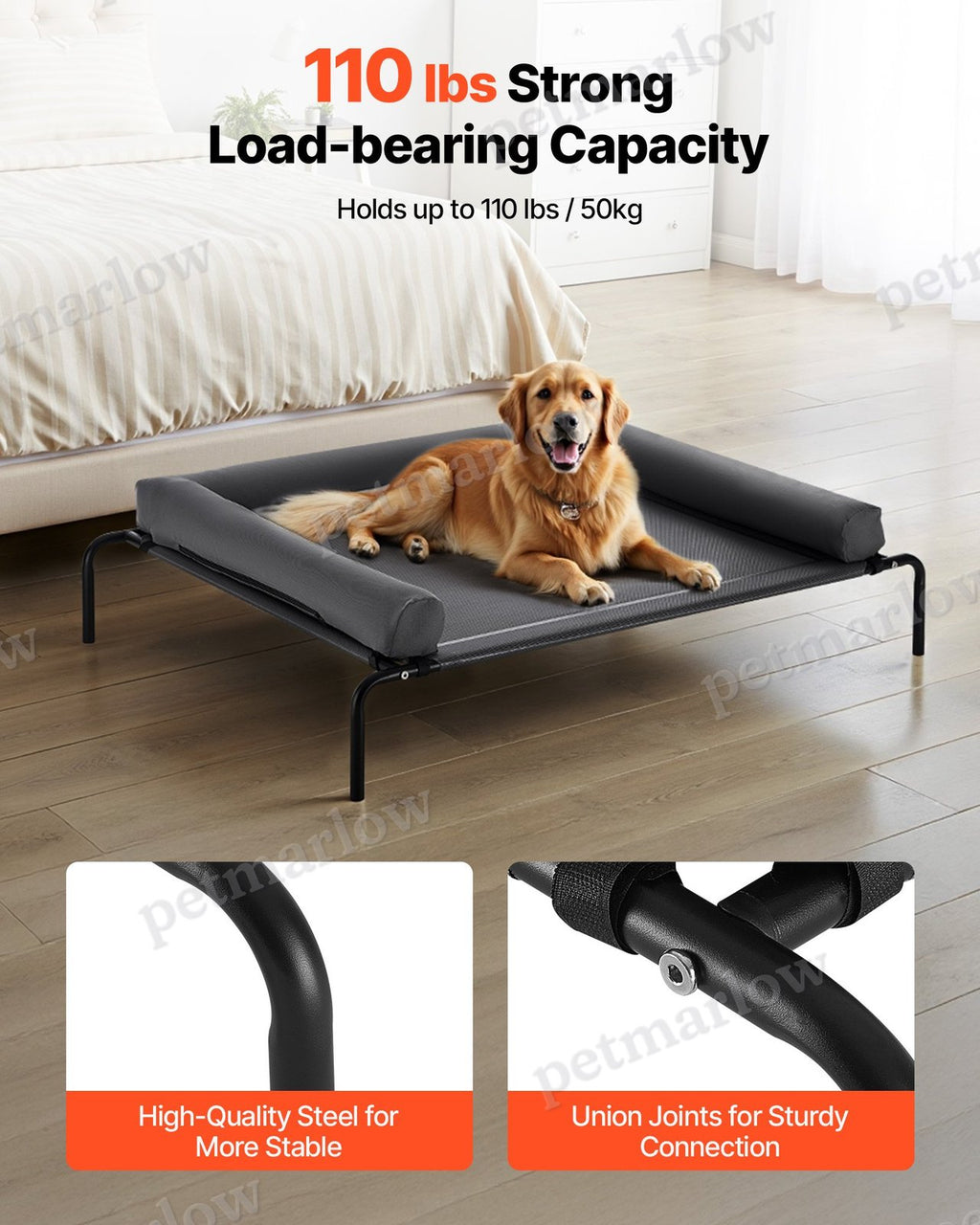 Elevated Dog Bed for Large Dogs with Comfortable Pillow – view 5