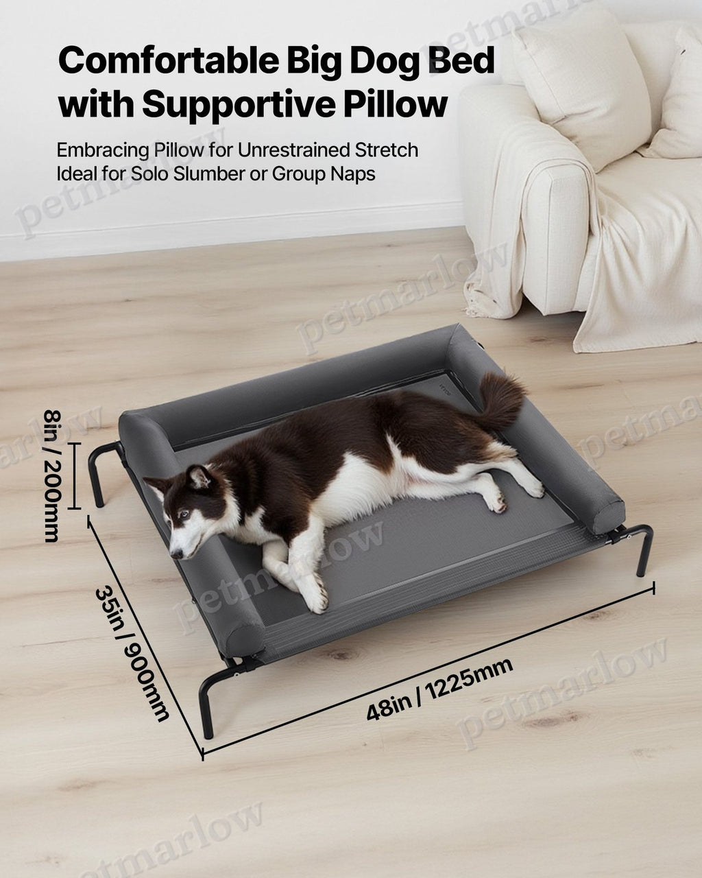 Elevated Dog Bed for Large Dogs with Comfortable Pillow – view 6
