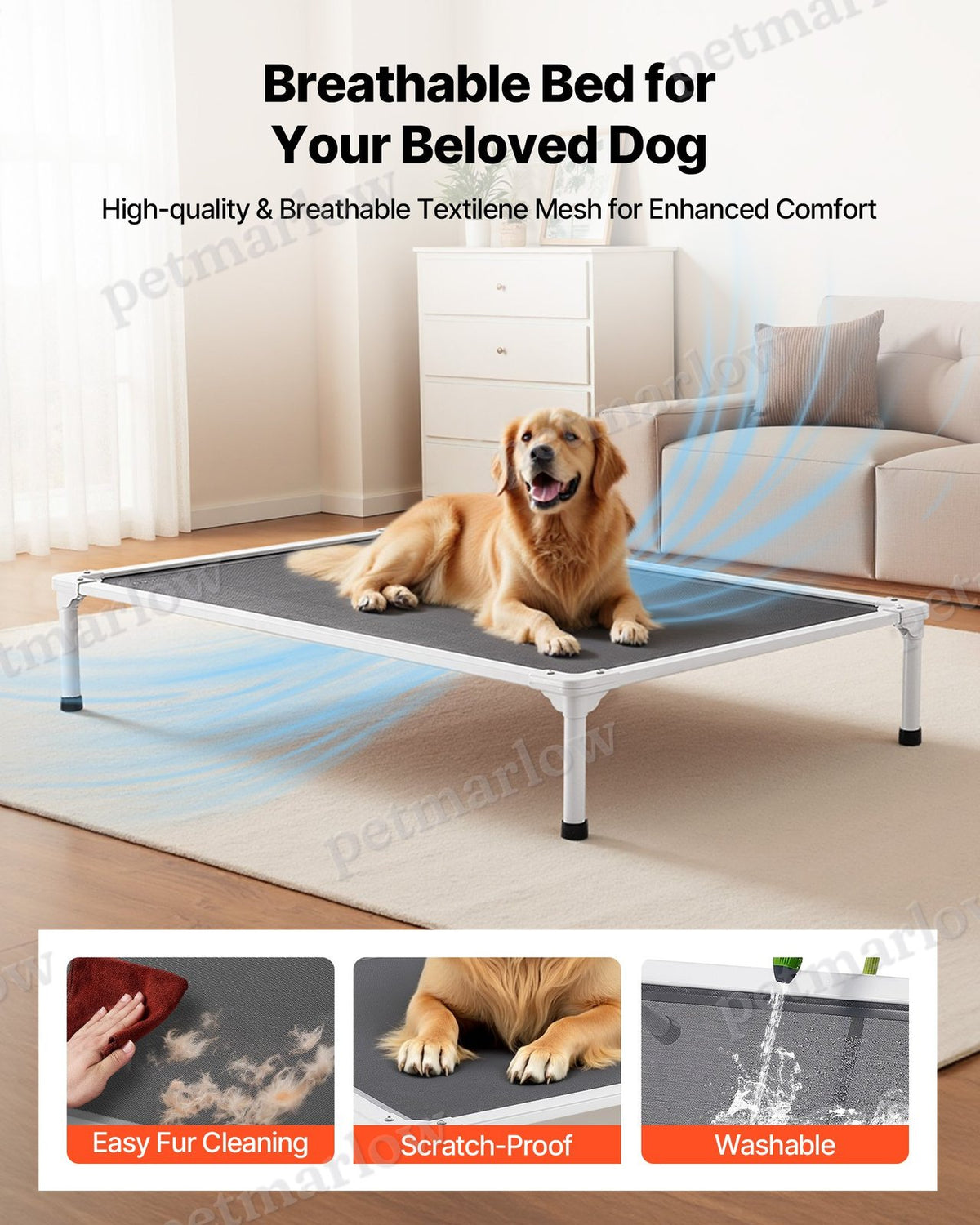 Elevated Dog Bed For Large Dogs, Portable Raised Cot – view 5