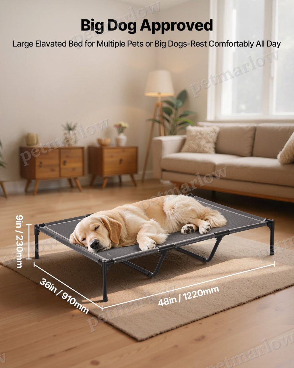Elevated Dog Bed for Large Dogs with Breathable Mesh Fabric – view 5