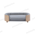 Elevated Dog Bed Sofa with Solid Wood Legs and Velvet Cushion
