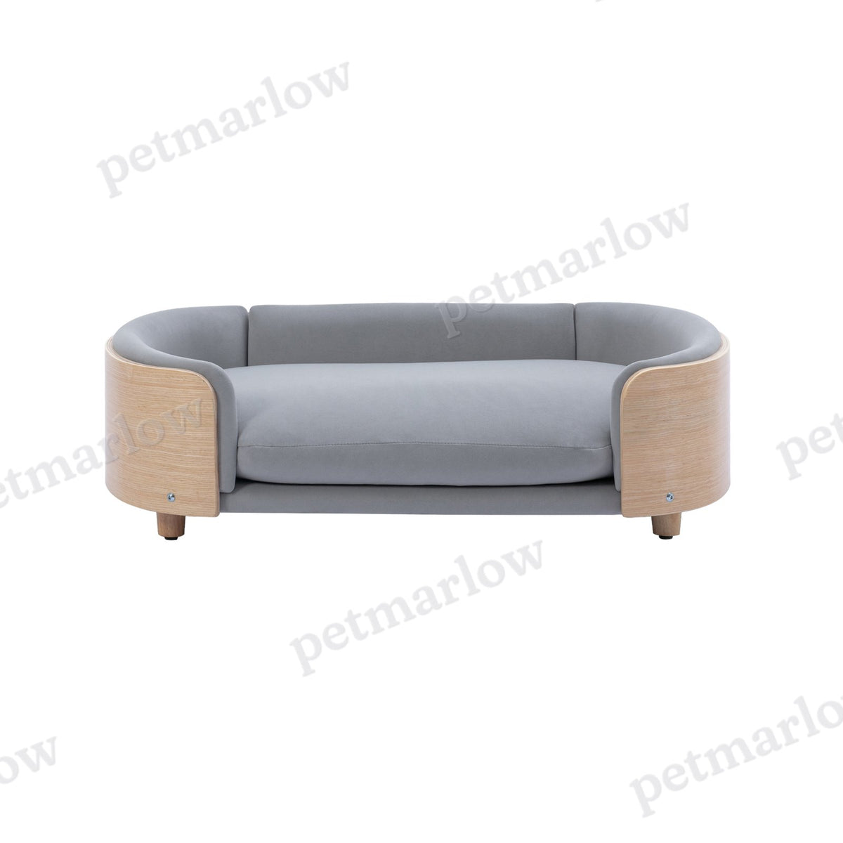 Elevated Dog Bed Sofa with Solid Wood Legs and Velvet Cushion