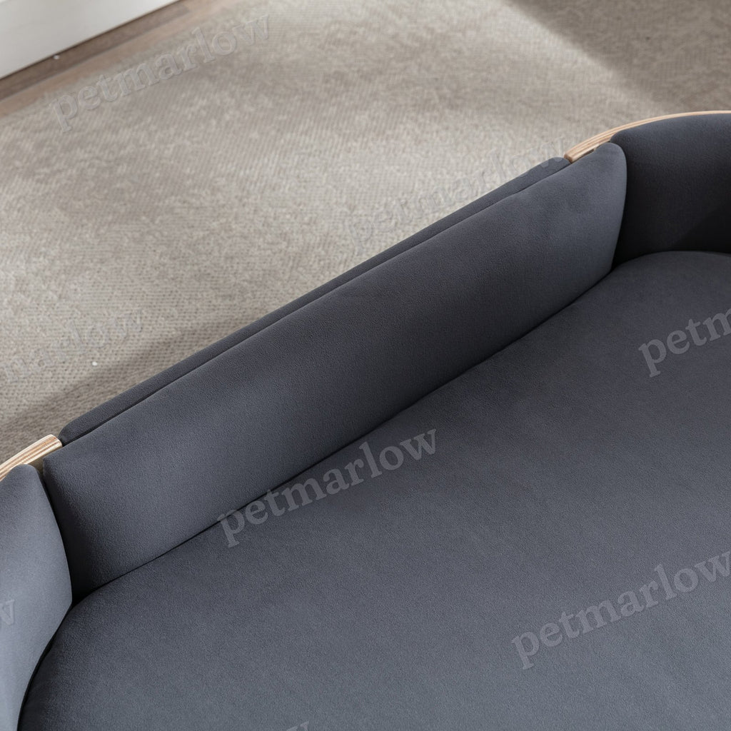 Elevated Dog Bed Sofa with Solid Wood Legs and Velvet Cushion – view 3