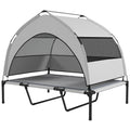 Elevated Dog Bed with Canopy for Outdoor Comfort – Light Gray / 760x180x90 mm