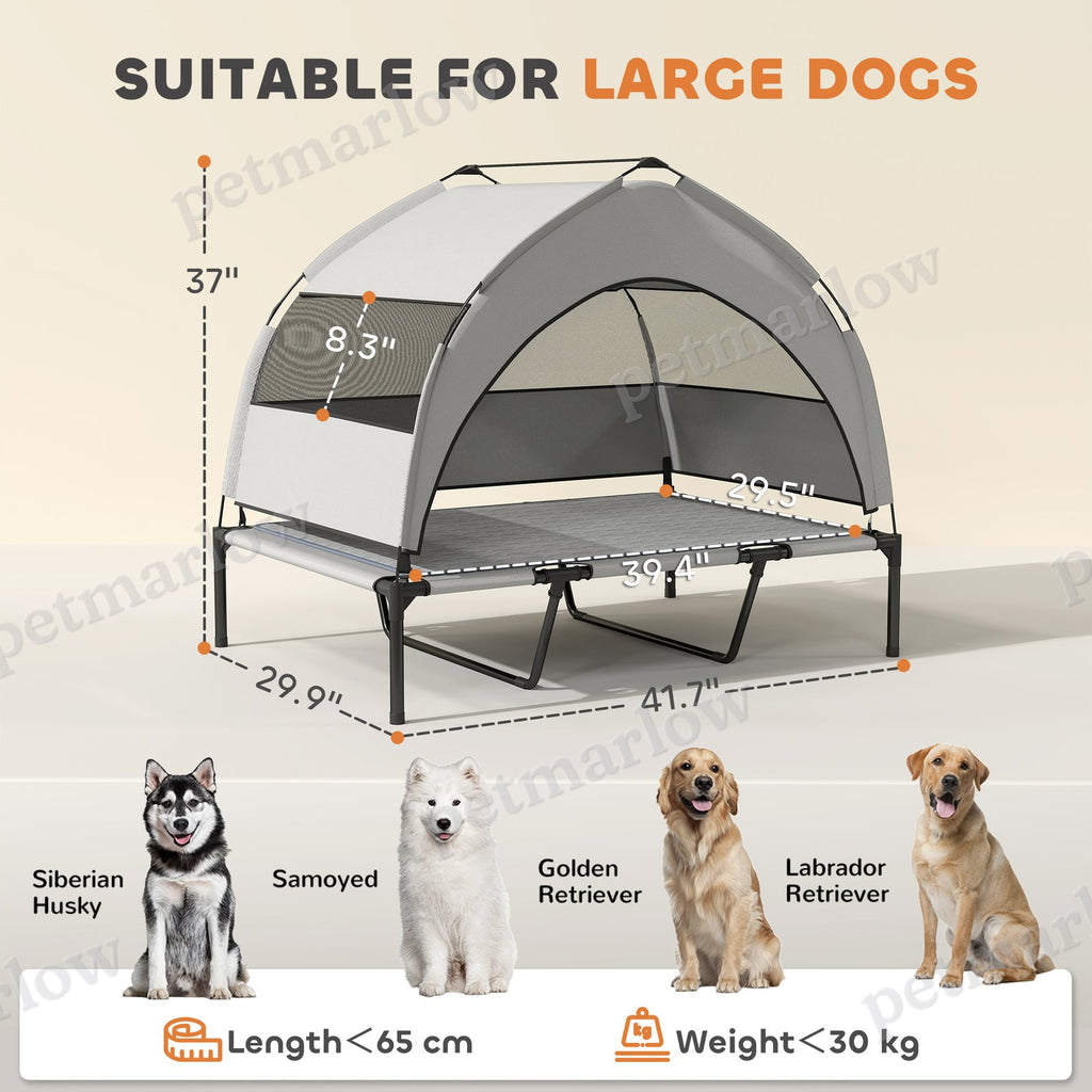 Elevated Dog Bed with Canopy for Outdoor Comfort – view 3