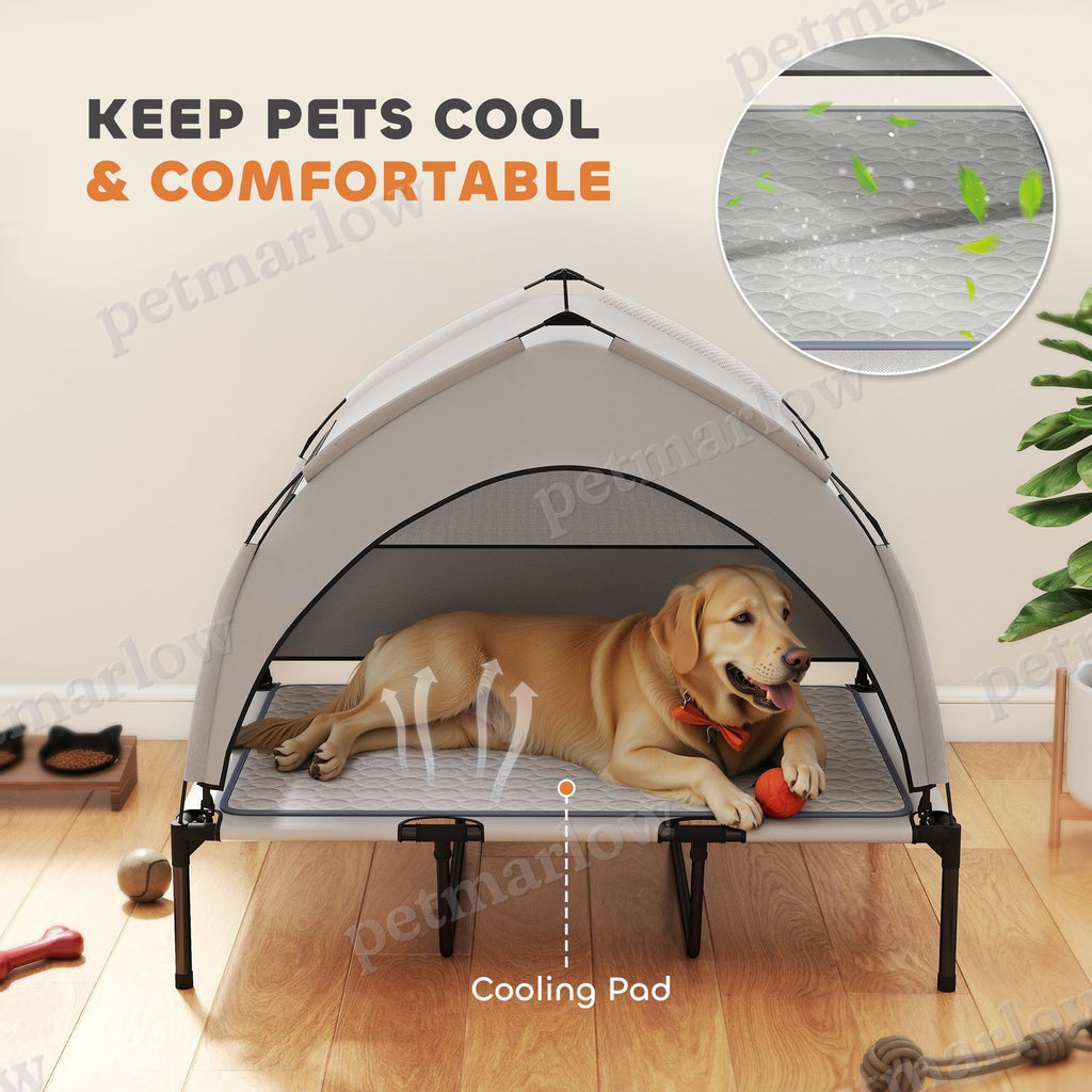 Elevated Dog Bed with Canopy for Outdoor Comfort – view 4