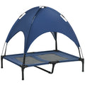 Elevated Dog Bed with Canopy for Large Dogs – Blue
