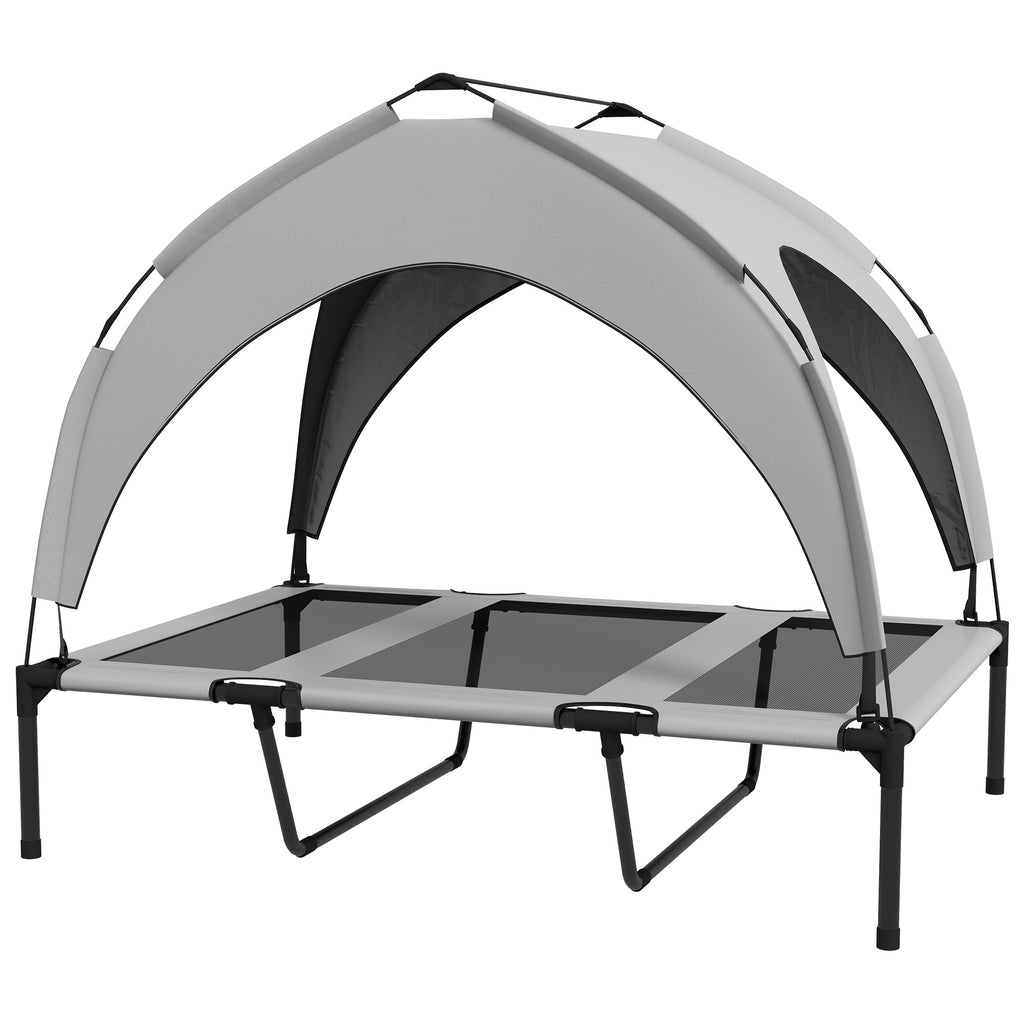 Elevated Dog Bed with Canopy for Outdoor Comfort – Light Gray / 780x200x105 mm