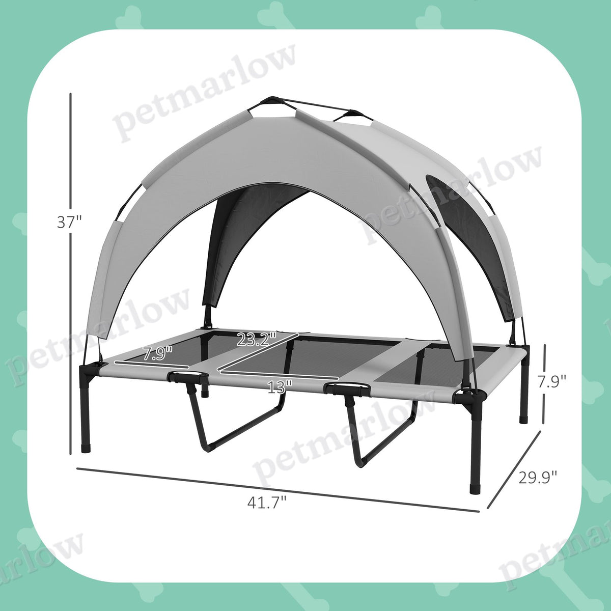Elevated Dog Bed with Canopy for Outdoor Comfort – view 3