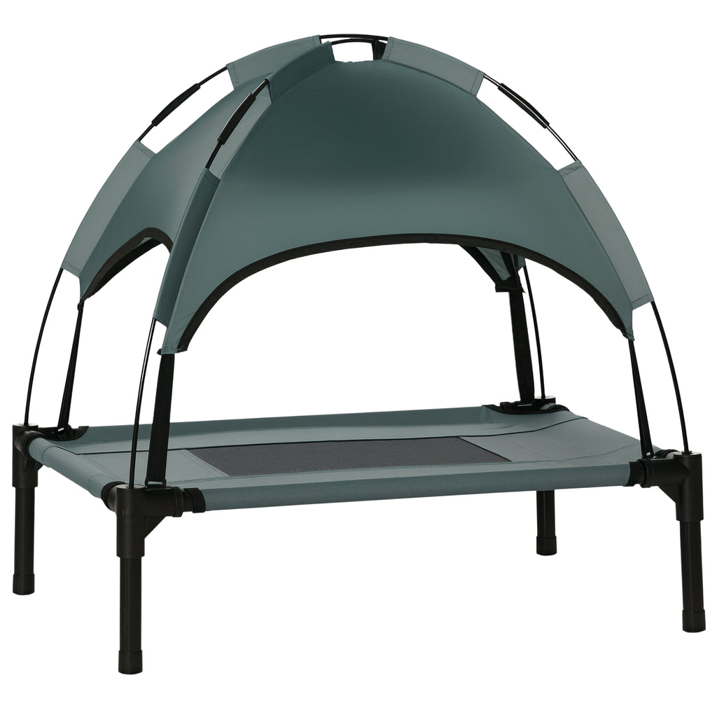 Elevated Dog Bed with Removable Canopy for Outdoor Comfort – Grey / 560x100x130 mm