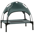 Elevated Dog Bed with Removable Canopy for Outdoor Comfort – Grey / 560x100x130 mm