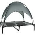 Elevated Dog Bed with Removable Canopy for Outdoor Comfort – Grey / 760x200x100 mm