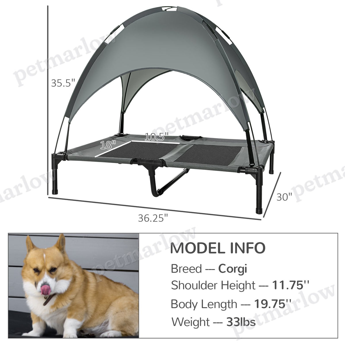 Elevated Dog Bed with Removable Canopy for Outdoor Comfort – view 5