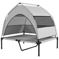 Elevated Dog Bed with Removable Canopy for Outdoor Comfort – Light Gray / 780x160x110 mm