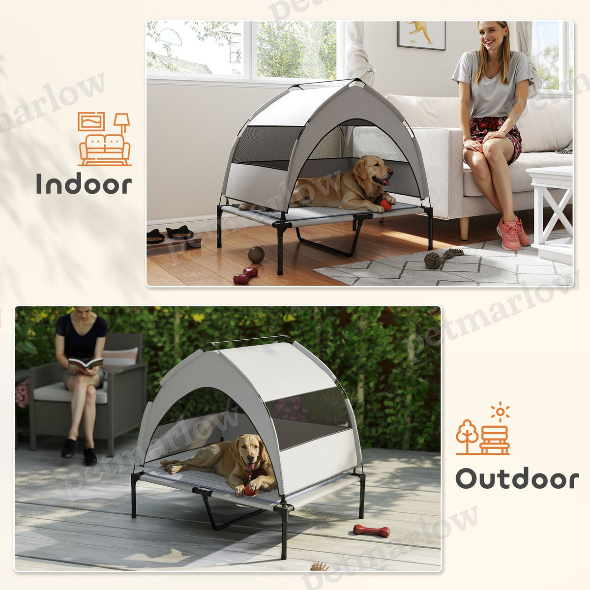 Elevated Dog Bed with Removable Canopy for Outdoor Comfort – view 6