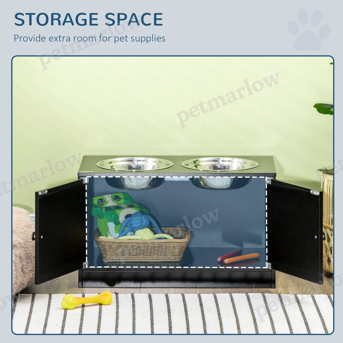 Elevated Dog Bowl with Storage for Large Dogs – view 5