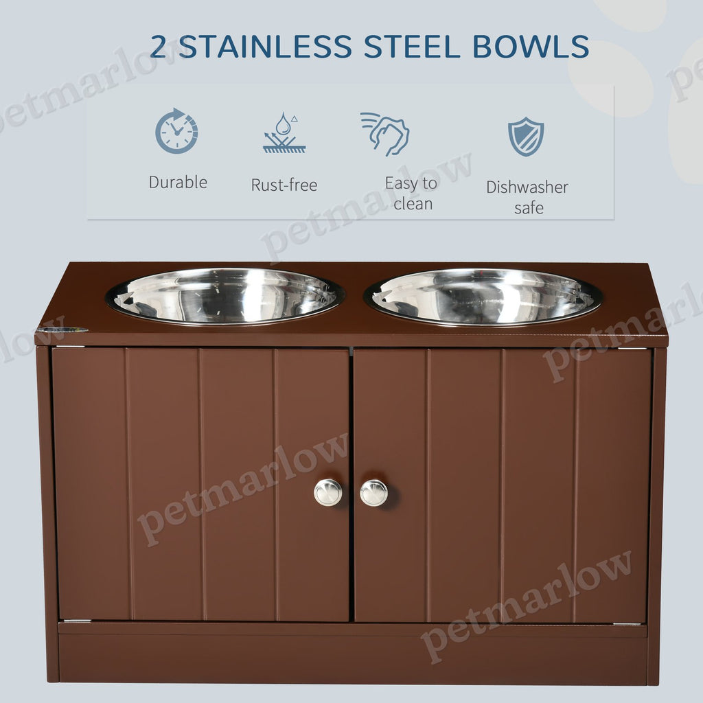 Elevated Dog Bowl Stand with Storage Cabinet – view 4