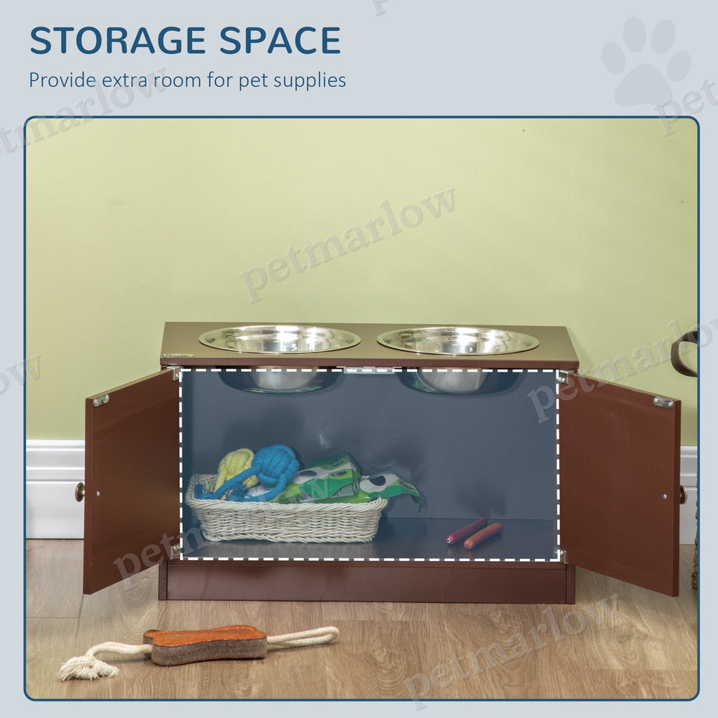 Elevated Dog Bowl Stand with Storage Cabinet – view 5