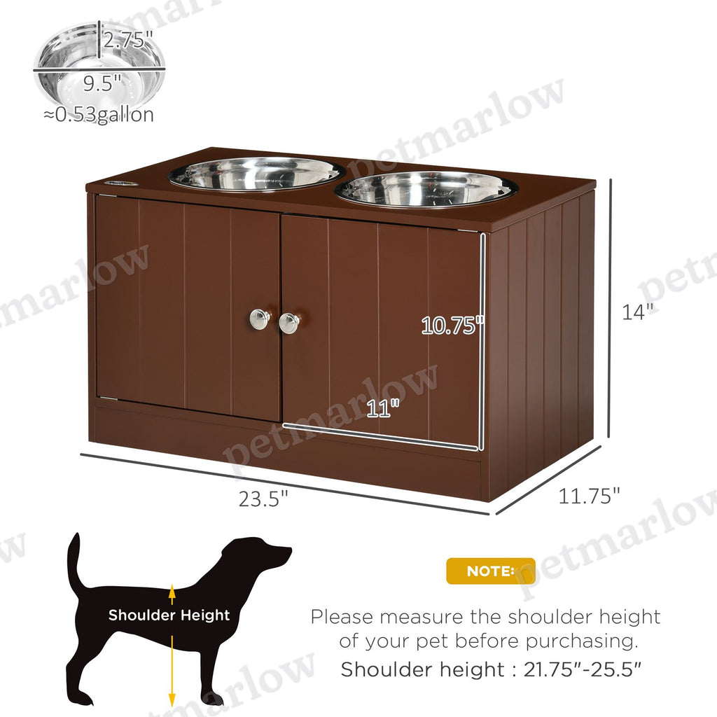 Elevated Dog Bowl Stand with Storage Cabinet – view 6