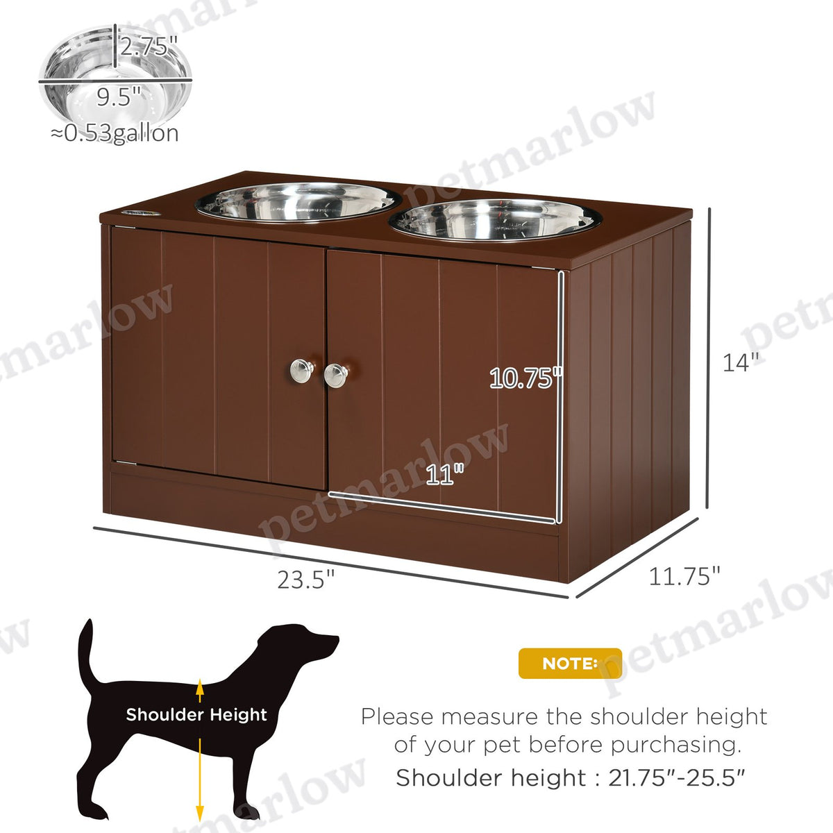 Elevated Dog Bowl Stand with Storage Cabinet – view 6