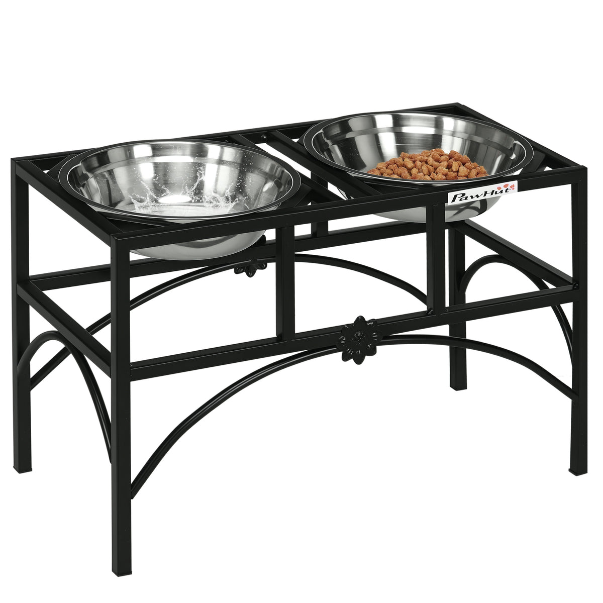 Elevated Dog Bowls for Healthy Feeding Posture – Black / 580x285x375 mm