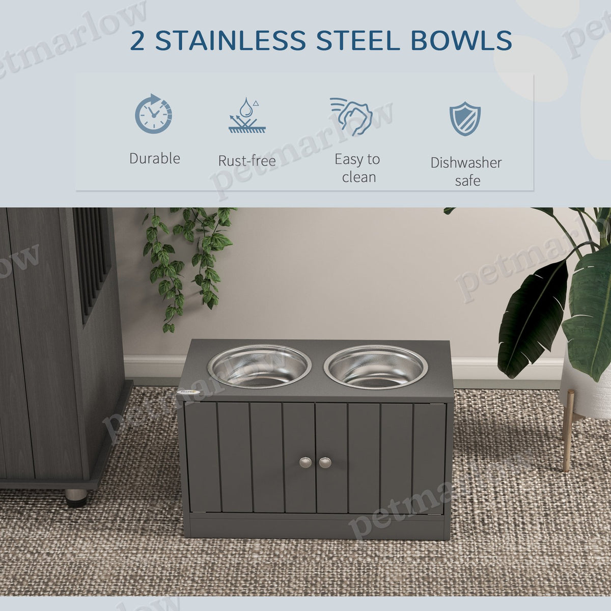 Elevated Dog Bowls with Storage Cabinet for Organized Feeding – view 6