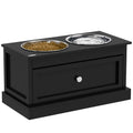 Elevated Dog Bowls with Storage Drawer for Large Dogs – Black / 700x380x220 mm