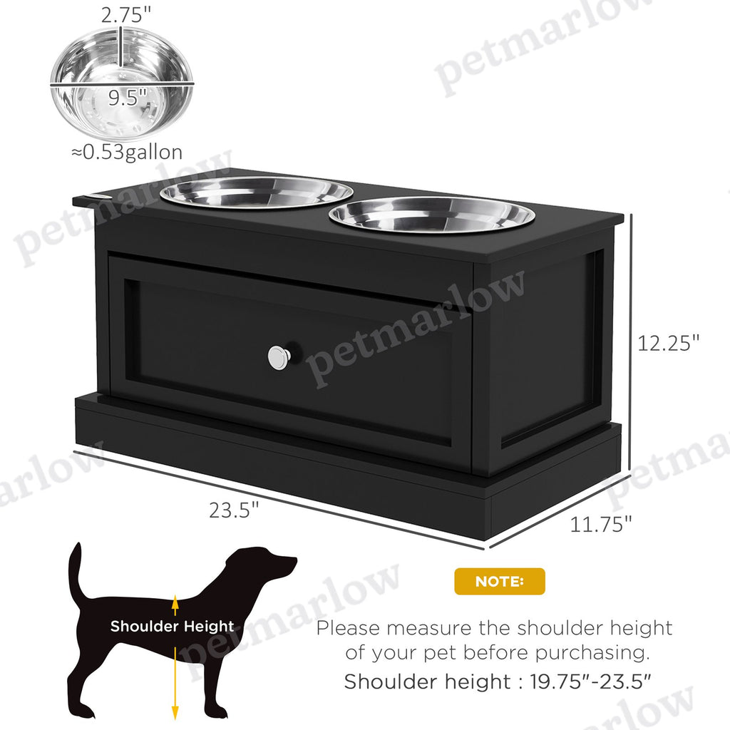 Elevated Dog Bowls with Storage Drawer for Large Dogs – view 3