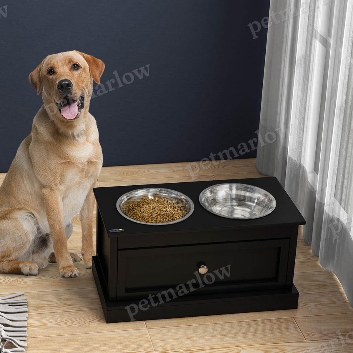 Elevated Dog Bowls with Storage Drawer for Large Dogs – view 4