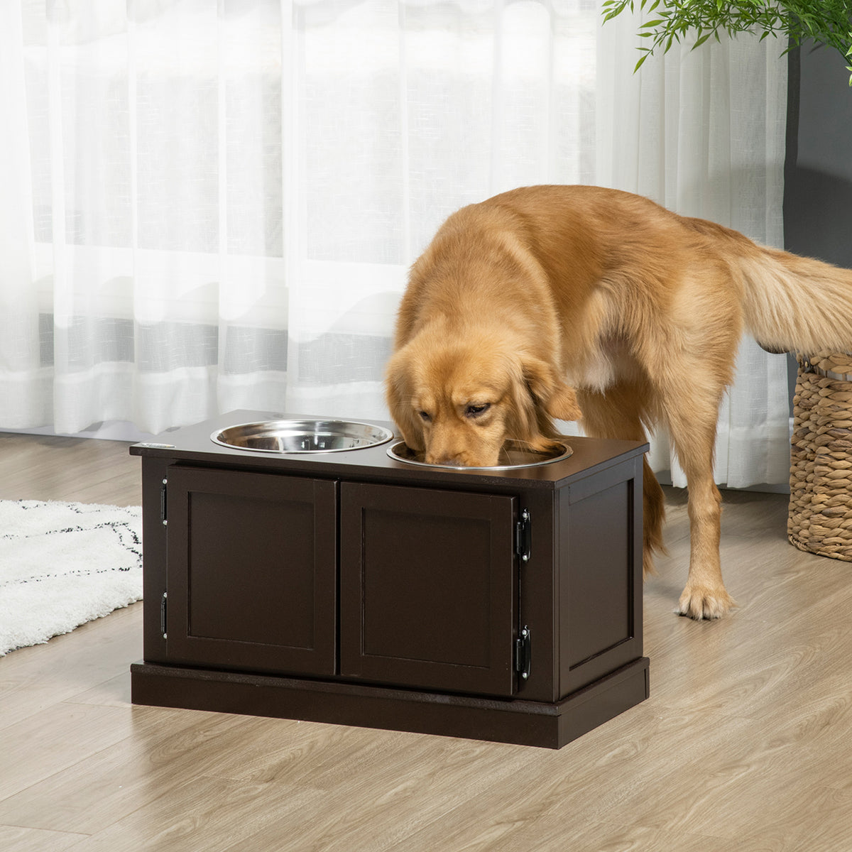 Elevated Dog Bowls with Storage for Large Dogs