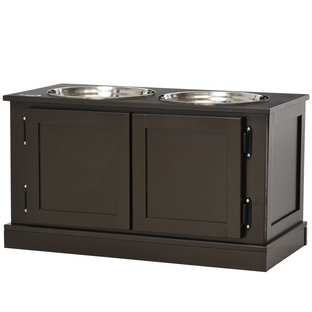 Elevated Dog Bowls with Storage for Large Dogs – Coffee / 700x380x170 mm