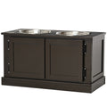 Elevated Dog Bowls with Storage for Large Dogs – Coffee / 700x380x170 mm