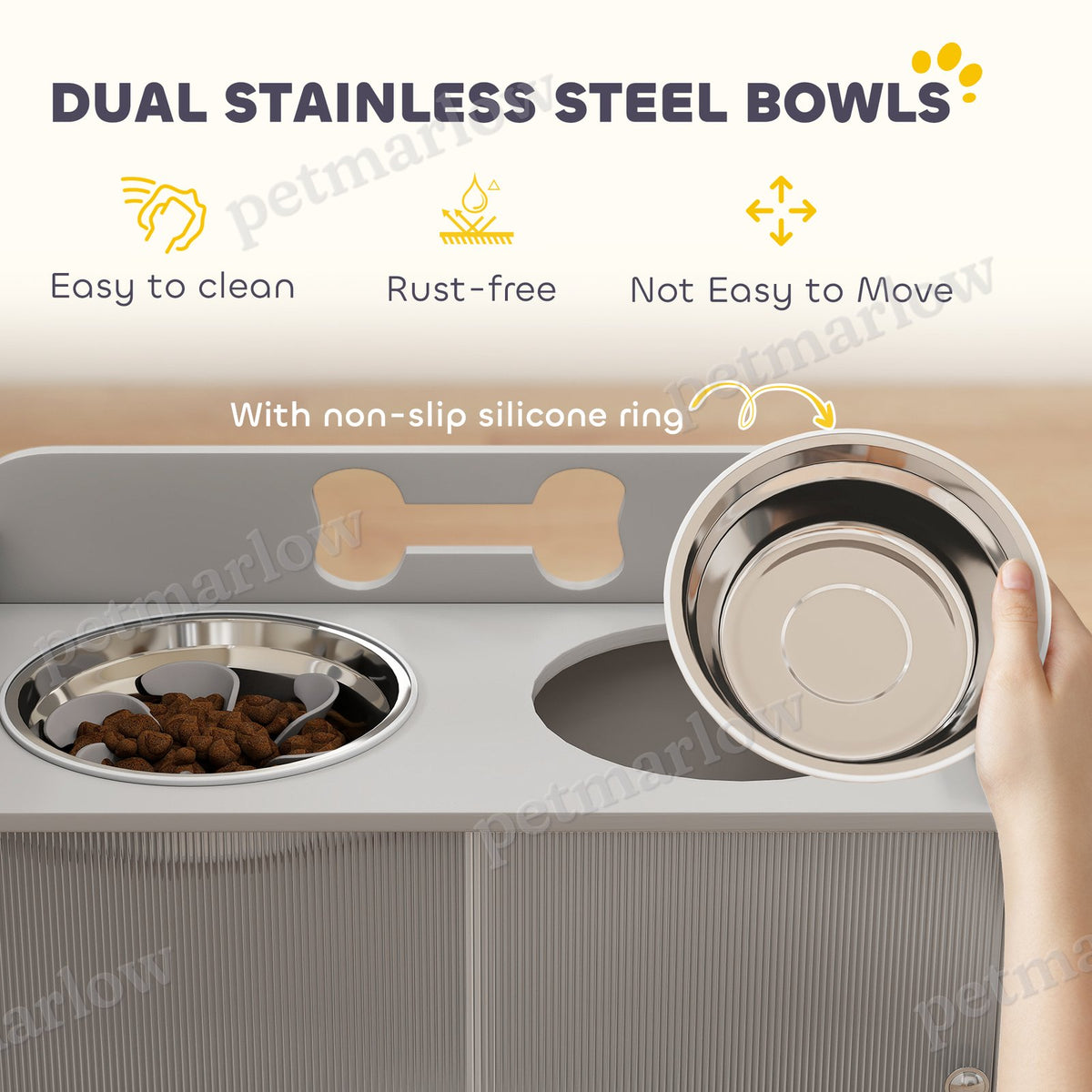 Elevated Dog Bowls with Storage for Large Dogs – view 3