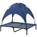 Elevated Dog Cot Bed with Canopy Shade for Comfort – Blue / 760x200x100 mm